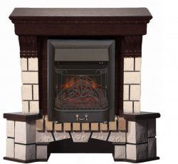 Каминокомплект Interflame Экстер темный дуб угловой с очагом Majestic FX M Black