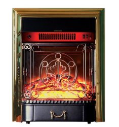Каминокомплект Interflame Экстер темный дуб угловой с очагом Majestic FX M Brass