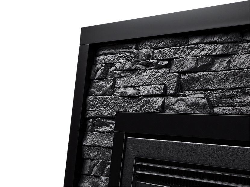 Каминокомплект Firelight Loft 30 с очагом Electrolux EFP/P-3020LS камень черный/черная эмаль